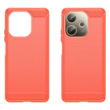 EIDERWOOD Oppo A5 Pro (4G / 5G) Brushed Carbon Fiber Mobil Cover - Rød