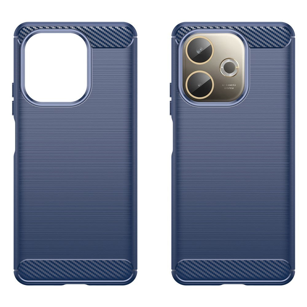 EIDERWOOD Oppo A5 Pro (4G / 5G) Brushed Carbon Fiber Mobil Cover - Blå