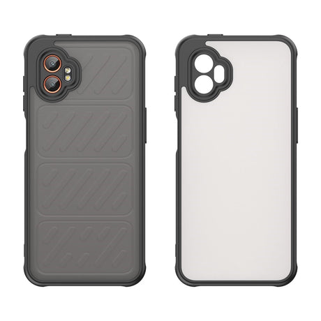 EIDERWOOD Samsung Galaxy Xcover 7 Pro Hybrid Plastik Bagside Cover m. Mat Bagside - Gennemsigtig / Sort