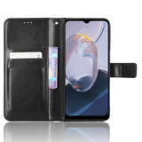 EIDERWOOD Motorola Moto E22 / E22i Blankt Læder Flip Cover m. Pung & Strop - Sort