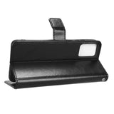 EIDERWOOD Motorola Moto E22 / E22i Blankt Læder Flip Cover m. Pung & Strop - Sort