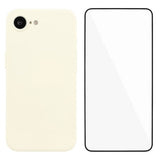 iPhone 16e Beskyttelsessæt m. Fleksibelt Plast Bagside Cover & Skærmbeskyttelse - Hvid