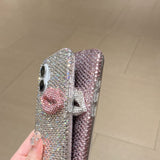 EIDERWOOD iPhone 16 Hybrid Bagside Cover m. Rhinsten & 3D Kysmund - Hvid