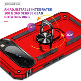 Google Pixel 10 Pro XL - EIDERWOOD Hybrid Håndværker Cover m. 360 Roterbar Kickstand - Rød