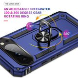 Google Pixel 10 Pro XL - EIDERWOOD Hybrid Håndværker Cover m. 360 Roterbar Kickstand - Blå