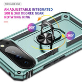 Google Pixel 10 Pro XL - EIDERWOOD Hybrid Håndværker Cover m. 360 Roterbar Kickstand - Grøn