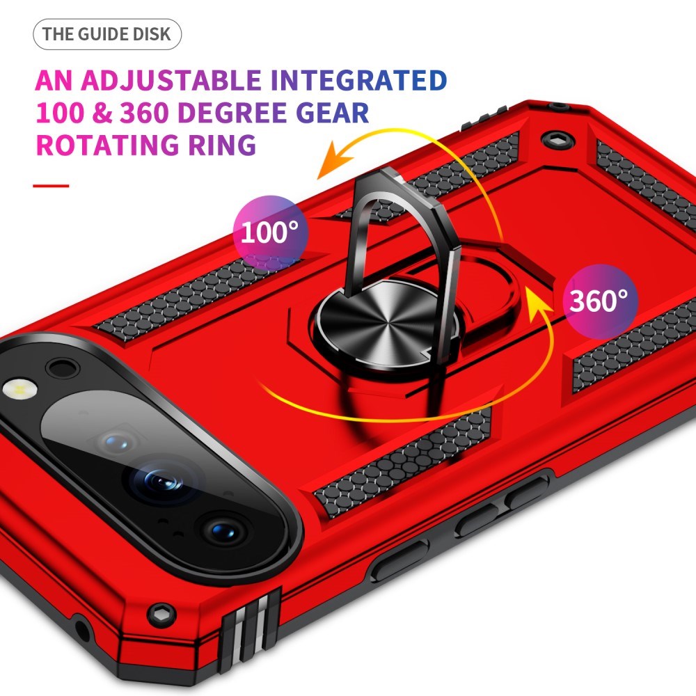 EIDERWOOD Google Pixel 10 / 10 Pro Håndværker Bagside Cover m. 360 Roterbar Kickstand - Rød