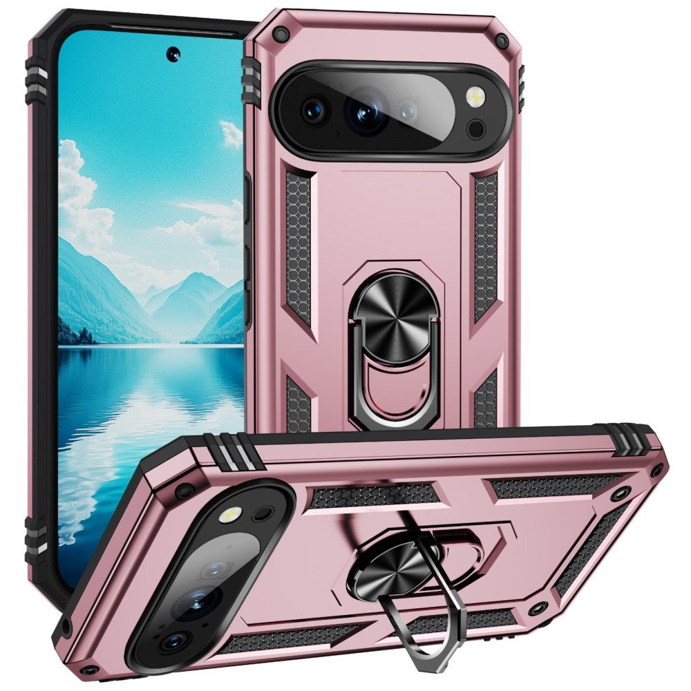 EIDERWOOD Google Pixel 10 / 10 Pro Håndværker Bagside Cover m. 360 Roterbar Kickstand - Rose Gold