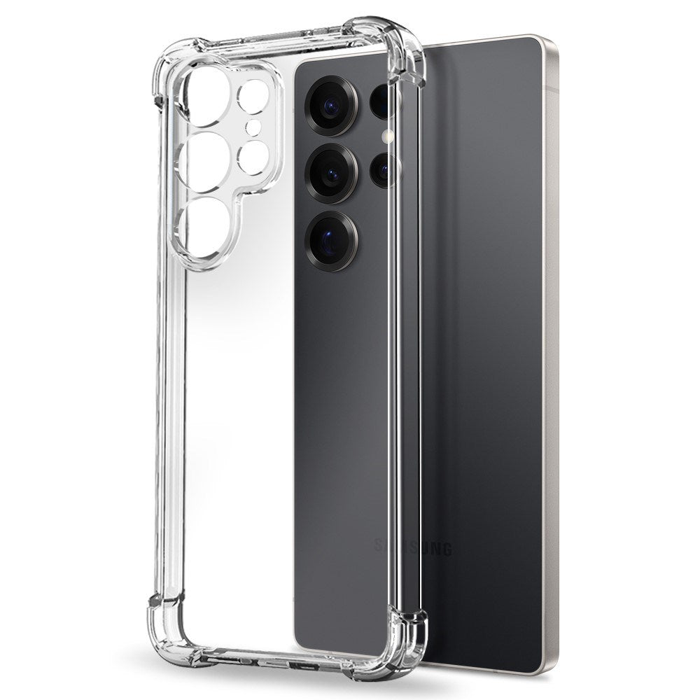 Samsung Galaxy S25 Ultra NORTHJO 2-i-1 Beskyttelsessæt m. Stødabsorberende Fleksibelt Plastik Cover & Hærdet Skærmbeskyttelsesglas - Gennemsigtig