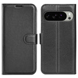 Google Pixel 10 Pro XL - EIDERWOOD Kunstlæder Flip Cover m. Kortholder & Ståfunktion - Sort