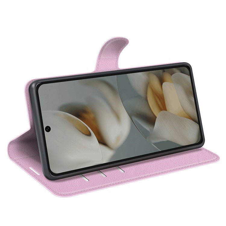 Google Pixel 10 Pro XL - EIDERWOOD Kunstlæder Flip Cover m. Kortholder & Ståfunktion - Lyserød