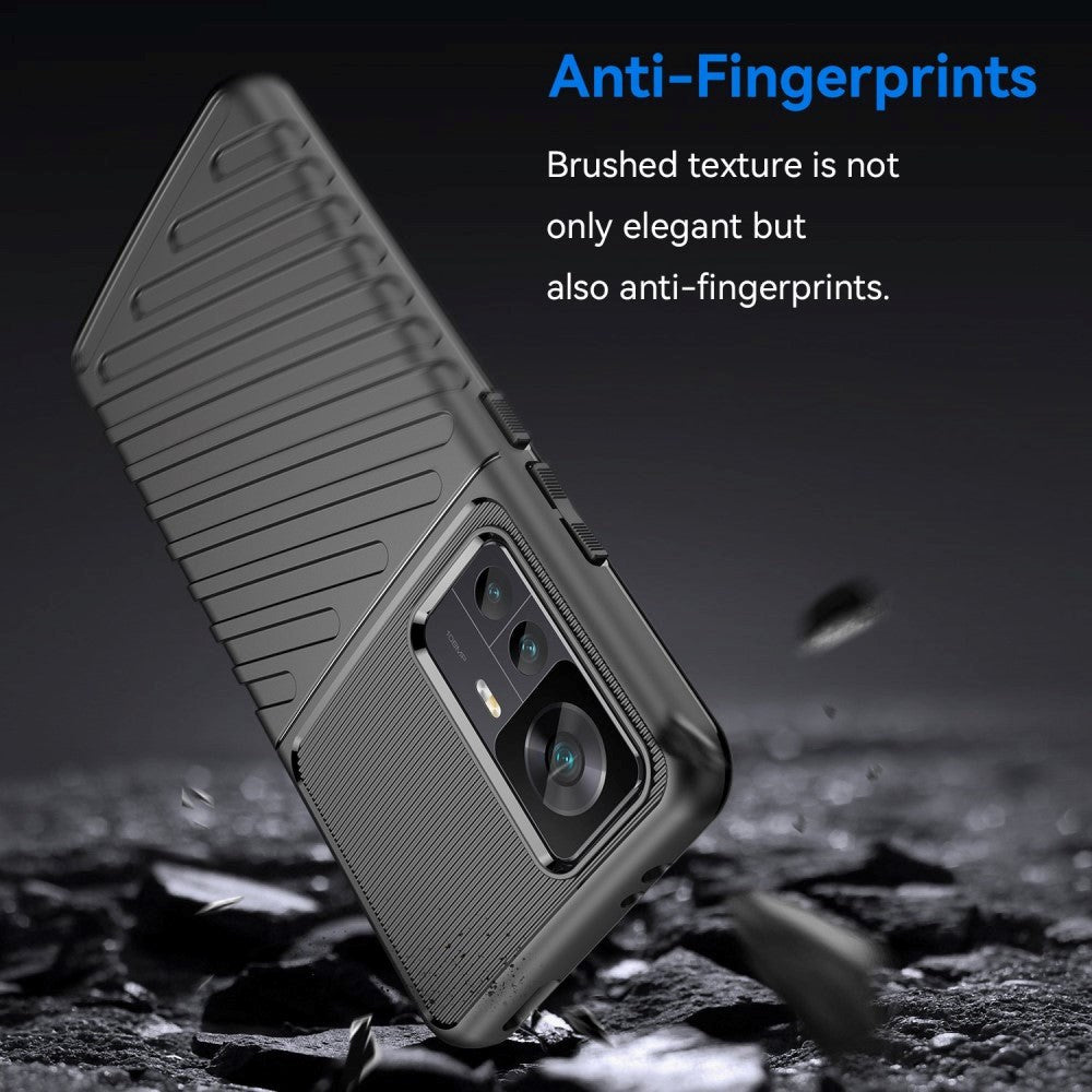 Xiaomi 12T / 12T Pro Thunder Series Twill Plastic Bakdeksel - Svart