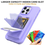 EIDERWOOD iPhone 16 Pro Max Fleksibelt Plastik Bagside Cover m. Kortholder & Indbygget Spejl - Lilla