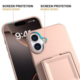 EIDERWOOD iPhone 16 Plus Fleksibelt Plastik Bagside Cover m. Kortholder & Indbygget Spejl - Rose Gold