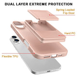 EIDERWOOD iPhone 16 Plus Fleksibelt Plastik Bagside Cover m. Kortholder & Indbygget Spejl - Rose Gold