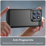 EIDERWOOD Motorola Edge 60 / Edge 60 Fusion Brushed Carbon Bagside Cover - Sort