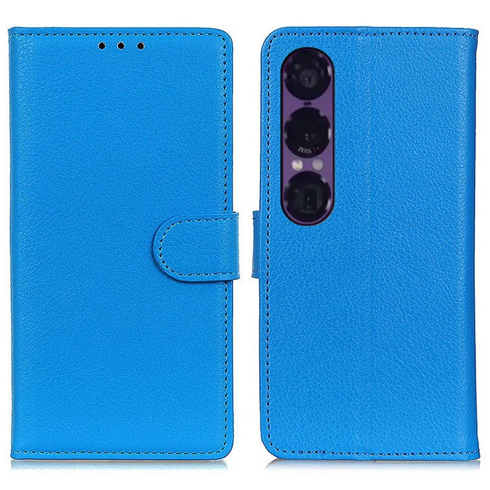 Sony Xperia 1 VII - EIDERWOOD Kunstlæder Flip Cover m. Kortholder & Ståfunktion - Blå