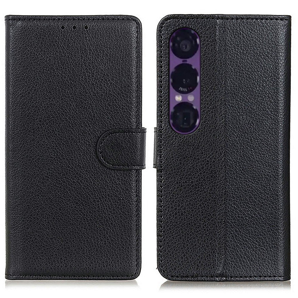 Sony Xperia 1 VII - EIDERWOOD Kunstlæder Flip Cover m. Kortholder & Ståfunktion - Sort
