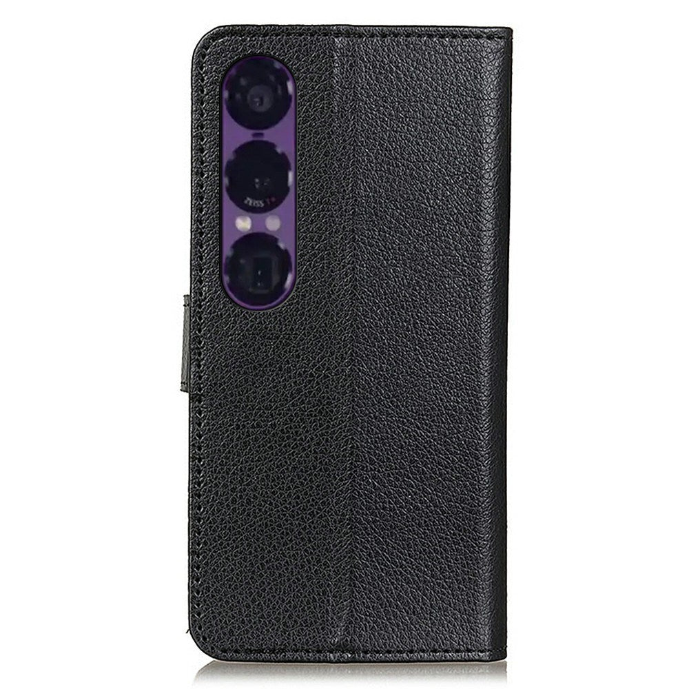 Sony Xperia 1 VII - EIDERWOOD Kunstlæder Flip Cover m. Kortholder & Ståfunktion - Sort