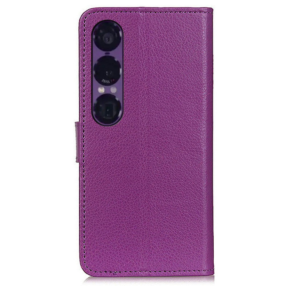 Sony Xperia 1 VII - EIDERWOOD Kunstlæder Flip Cover m. Kortholder & Ståfunktion - Lilla