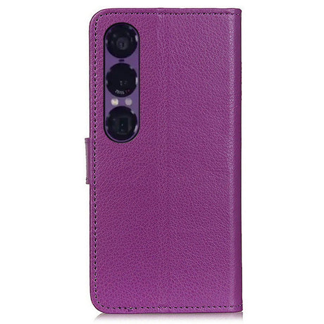 Sony Xperia 1 VII - EIDERWOOD Kunstlæder Flip Cover m. Kortholder & Ståfunktion - Lilla