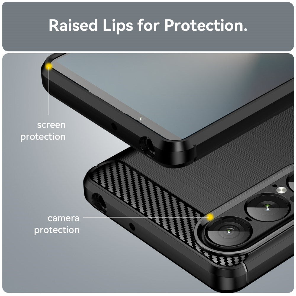 EIDERWOOD - Sony Xperia 1 VII Brushed Carbon Bagside Cover - Sort