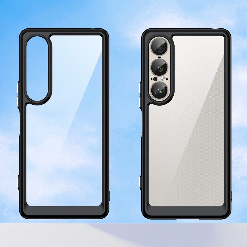 Sony Xperia 1 VII - EIDERWOOD Hybrid Plastik Cover - Gennemsigtig / Sort