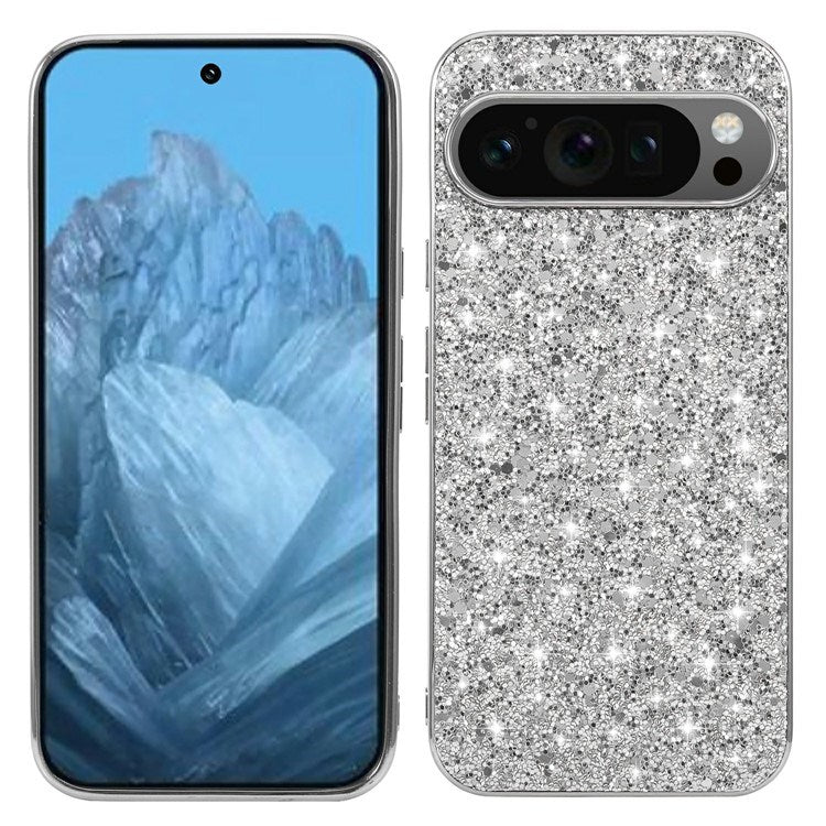 Google Pixel 10 / 10 Pro - EIDERWOOD Glitter Cover - Sølv