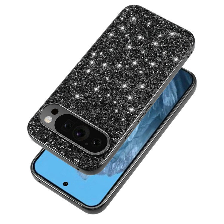 Google Pixel 10 / 10 Pro - EIDERWOOD Glitter Cover - Blå