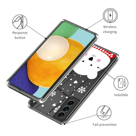 Samsung Galaxy S23 TPU plast juledeksel - hvit bjørn