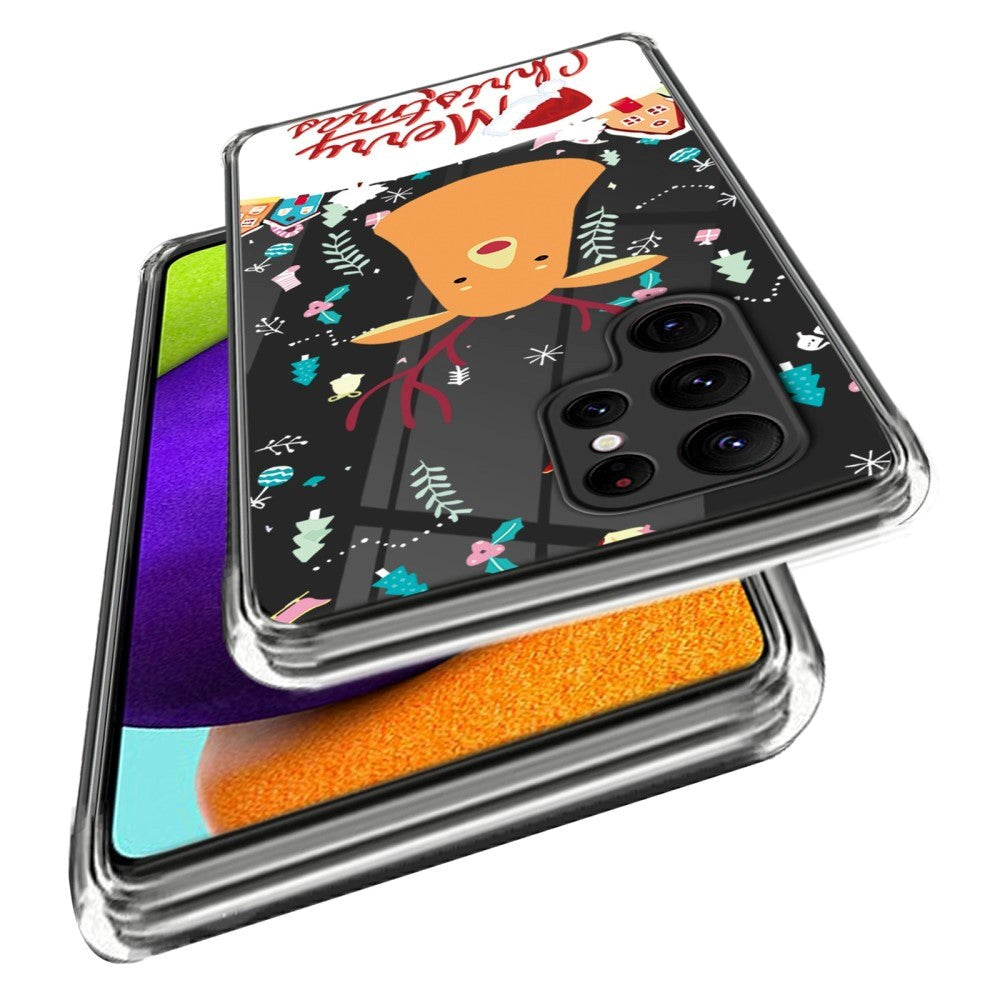 Samsung Galaxy S22 Ultra TPU Plast Julecover - Merry Christmas - Rensdyr