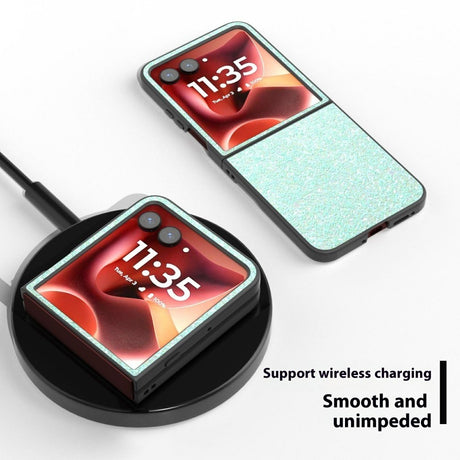 EIDERWOOD Motorola Razr 60 Ultra Hård Plastik Glitter Bagside Cover - Turkis