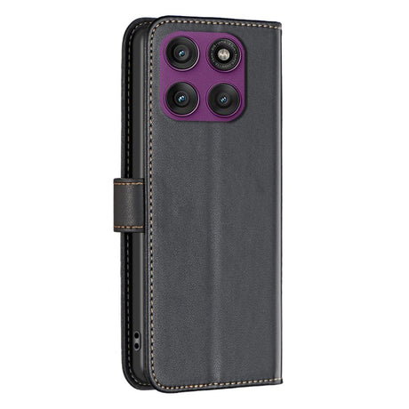 Motorola Edge 60 Pro Kunstlæder Flip Cover m. Kortholder & Ståfunktion - Sort