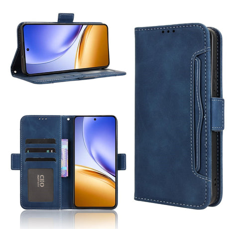 Realme 14 (5G) / 14T (5G) EIDERWOOD Kunstlæder Flip Cover m. Indbygget Kortholder - Blå
