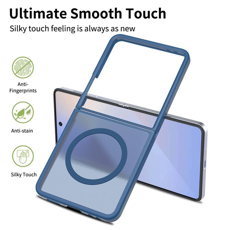 EIDERWOOD Samsung Galaxy Z Flip7 Mat Hybrid Bagside Cover - MagSafe Kompatibel - Gennemsigtig / Blå