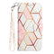 Nokia G60 Leather Flip Cover m. Lommebok - Marmor - Rosa / Hvit
