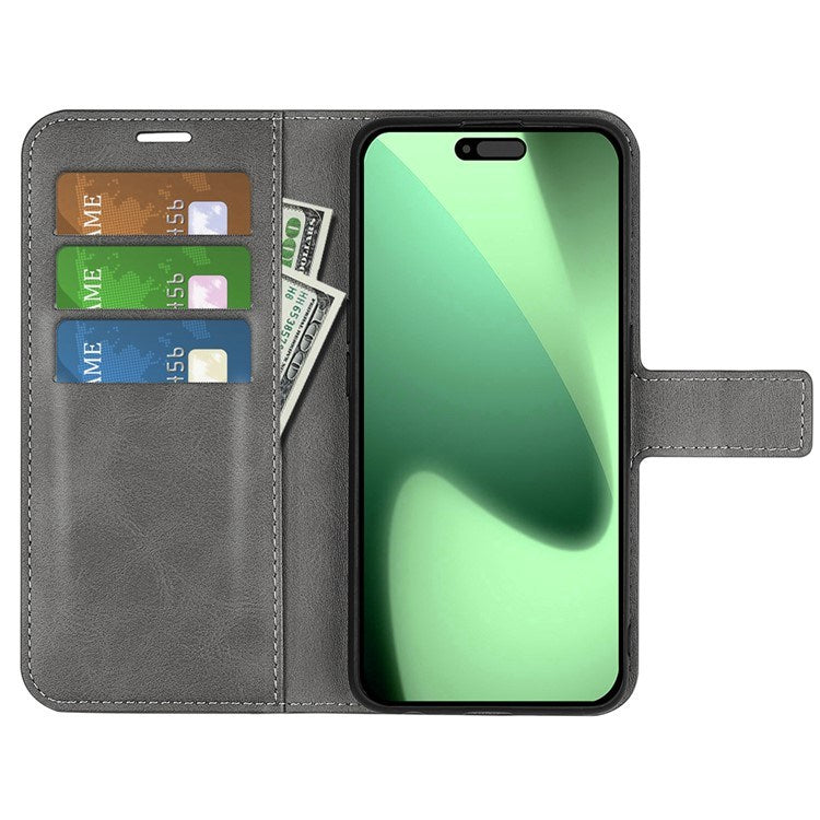 iPhone 17 Pro Max - EIDERWOOD Kunstlæder Flip Cover m. Ståfunktion & Kortholder - Grå