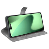 iPhone 17 Pro Max - EIDERWOOD Kunstlæder Flip Cover m. Ståfunktion & Kortholder - Grå