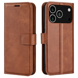 iPhone 17 Pro Max - EIDERWOOD Kunstlæder Flip Cover m. Ståfunktion & Kortholder - Lysebrun