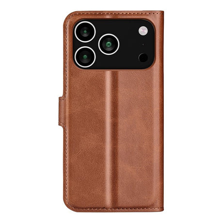 iPhone 17 Pro Max - EIDERWOOD Kunstlæder Flip Cover m. Ståfunktion & Kortholder - Lysebrun