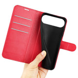 EIDERWOOD iPhone Air Litchi Flip Cover m. Pung & Stander - Rød