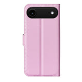 EIDERWOOD iPhone Air Litchi Flip Cover m. Pung & Stander - Lyserød