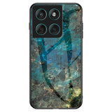 EIDERWOOD Motorola Edge 60 / Edge 60 Fusion Plastik Bagside Cover m. Glasbagside - Grøn Marmor