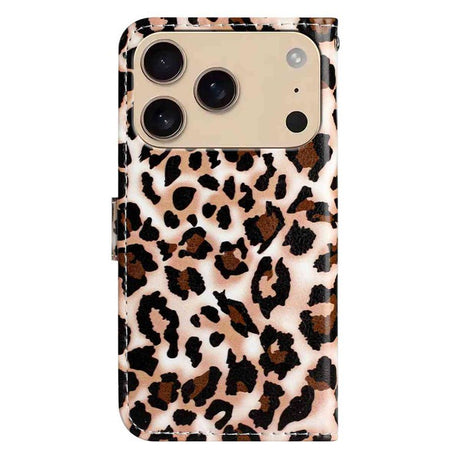 EIDERWOOD iPhone 17 Pro Max Imiteret Læder Flip Cover m. Pung & Rem - Leopard