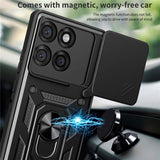 Motorola Edge 60 Pro - EIDERWOOD Hybrid Håndværker Cover m. Magnetisk Kickstand & Cam Slider - Blå