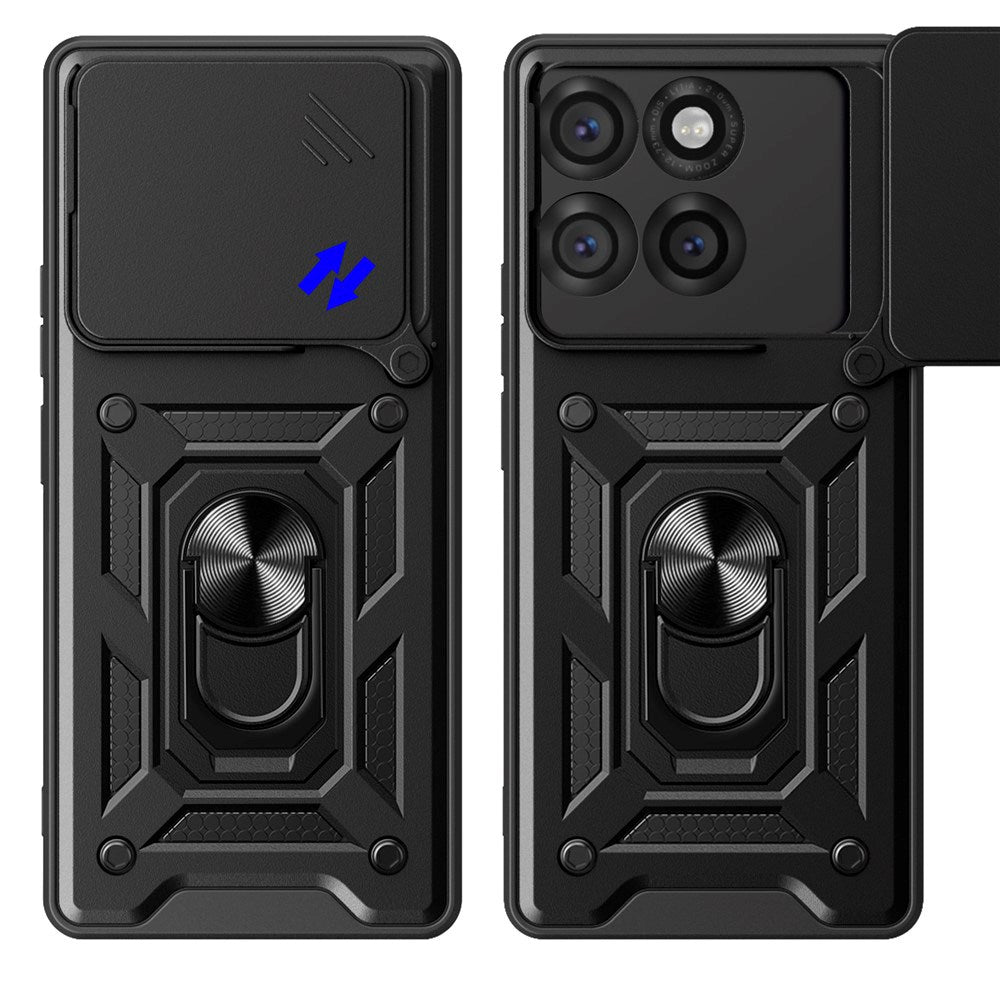 Motorola Edge 60 Pro - EIDERWOOD Hybrid Håndværker Cover m. Magnetisk Kickstand & Cam Slider - Rød