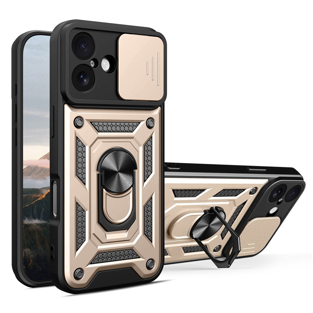 iPhone 17 - EIDERWOOD Hybrid Håndværker Cover m. Kickstand & Cam Slider - Guld