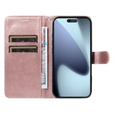 EIDERWOOD iPhone 17 Pro Kunstlæder Mobil Cover - Kortholder & Strop - Rose Gold