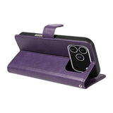 EIDERWOOD iPhone 17 Pro Kunstlæder Mobil Cover - Kortholder & Strop - Lilla