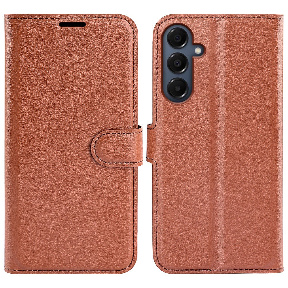 EIDERWOOD Samsung Galaxy A17 (5G) Litchi Kunstlæder Flip Cover m. Pung - Brun